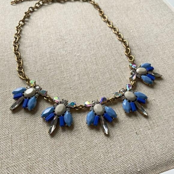 J. Crew Blue Gold Iridescent Necklace - Picture 3 of 10